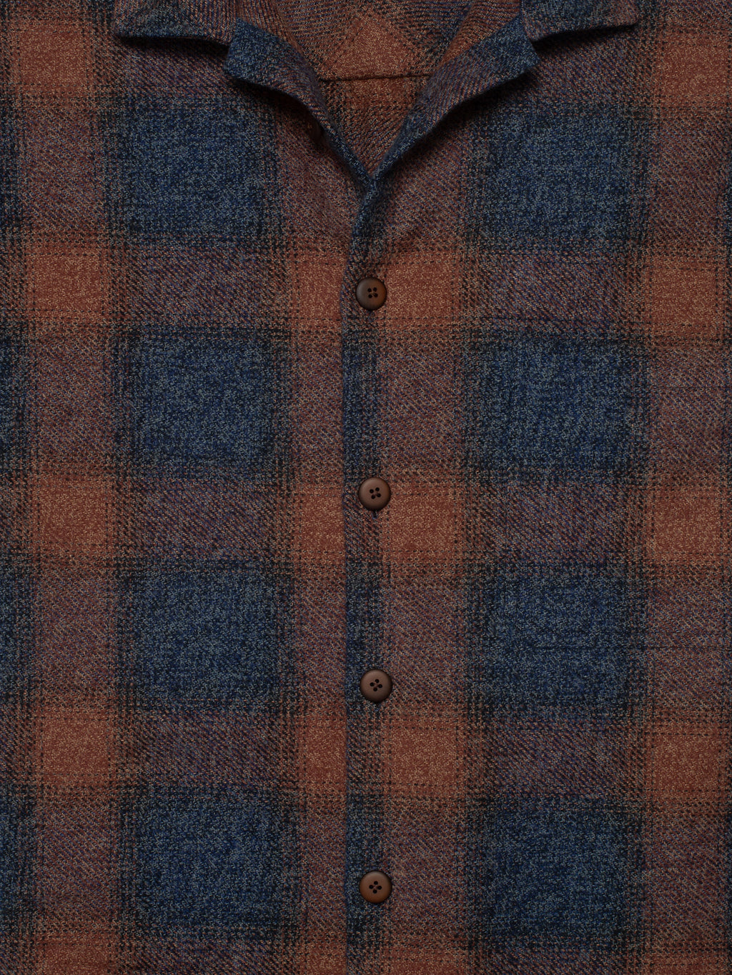 Navy & Terracota Plaid Flannel Shirt