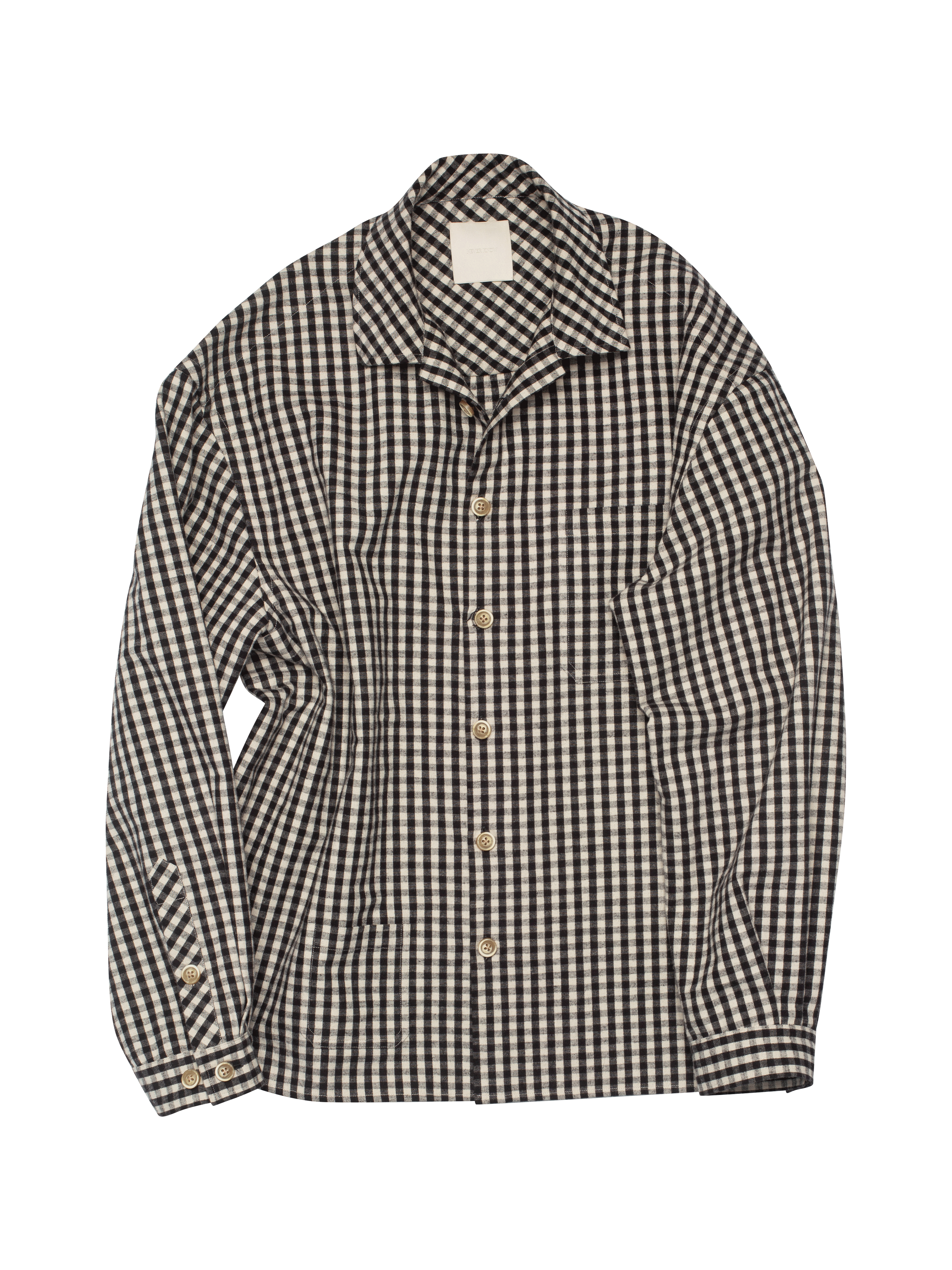 Black & White Small Plaid Flannel Shirt