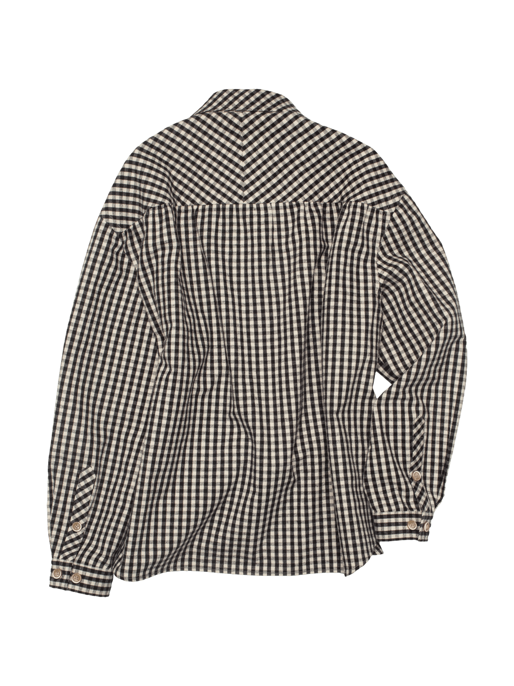 Black & White Small Plaid Flannel Shirt