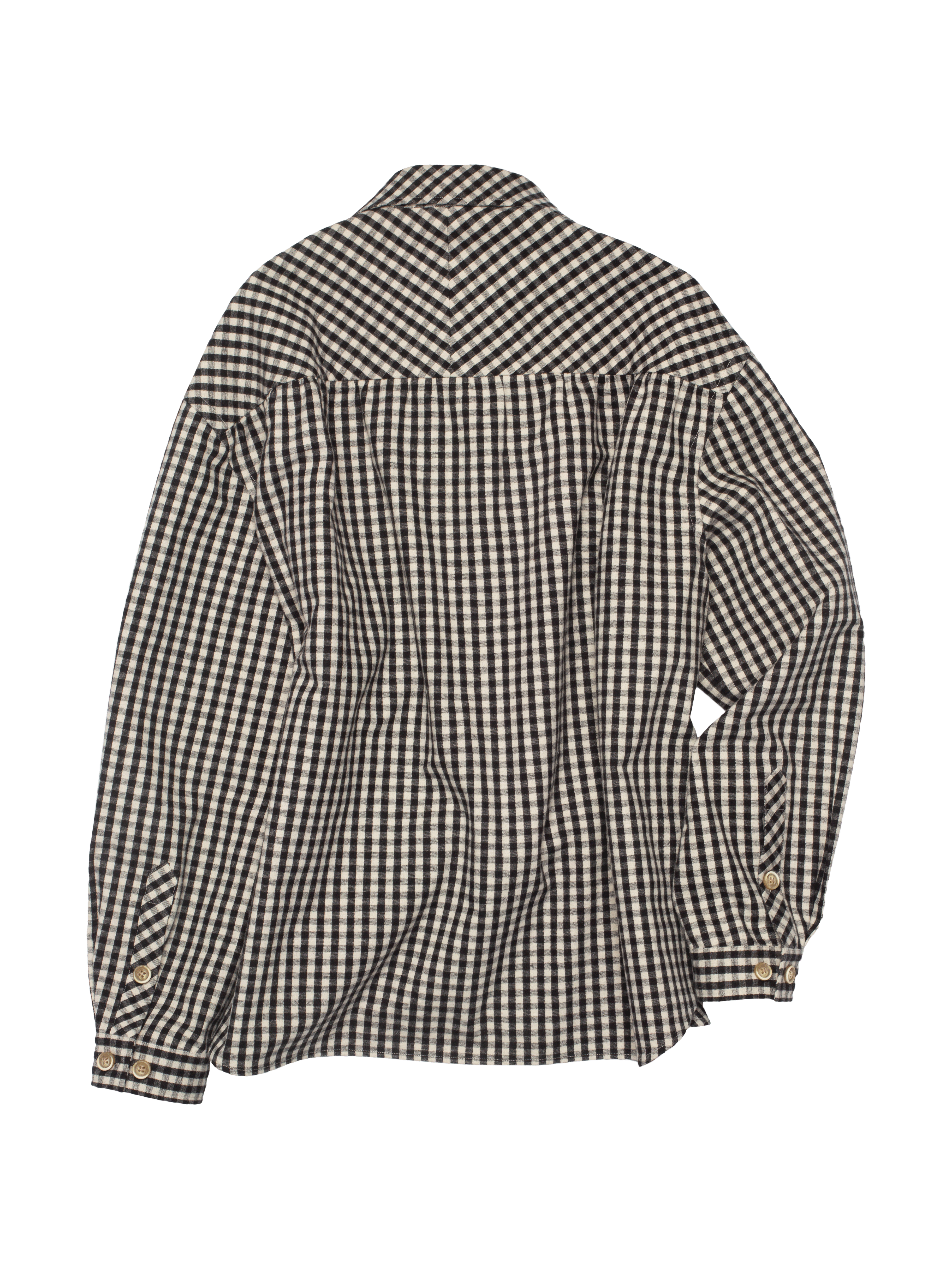 Black & White Small Plaid Flannel Shirt