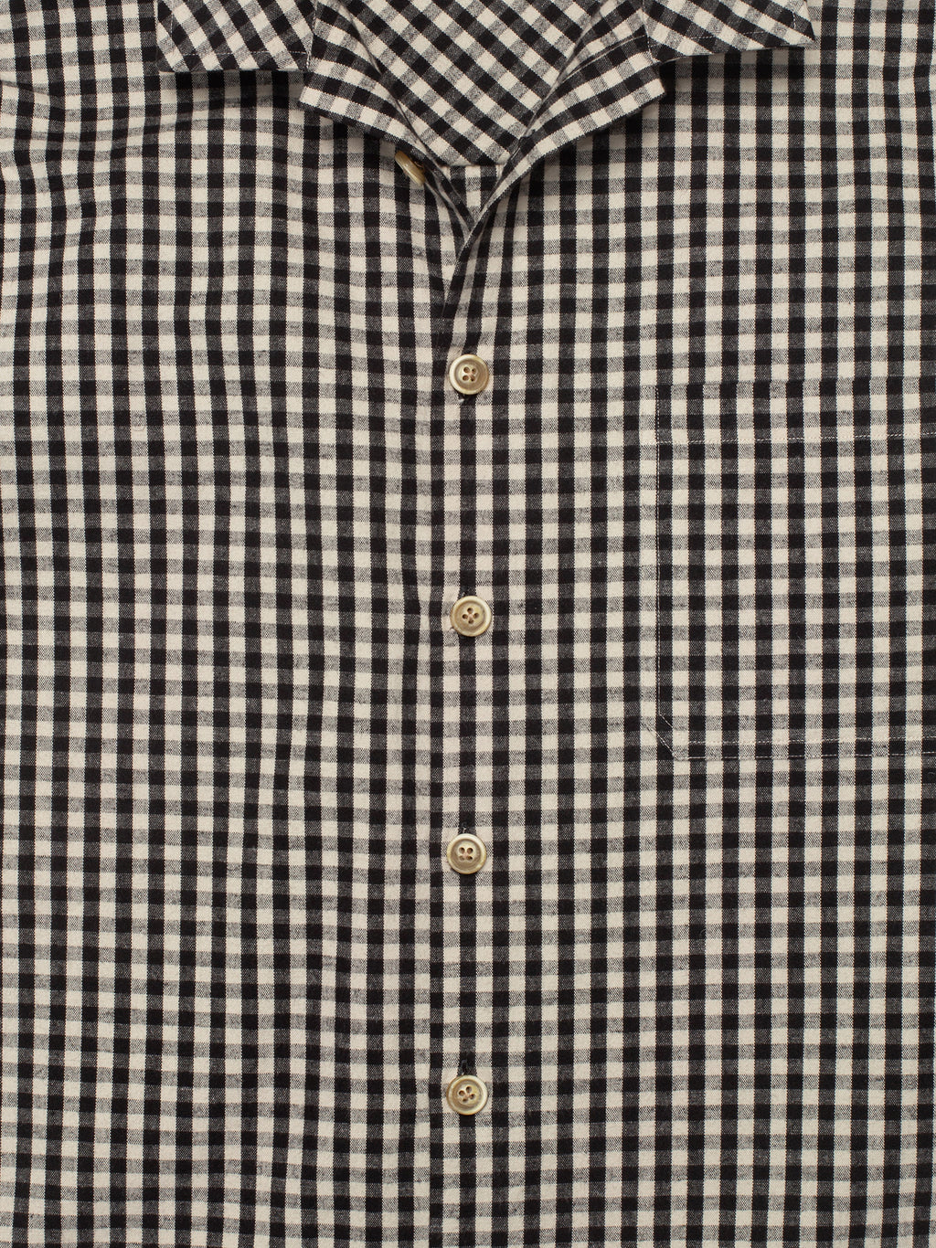 Black & White Small Plaid Flannel Shirt