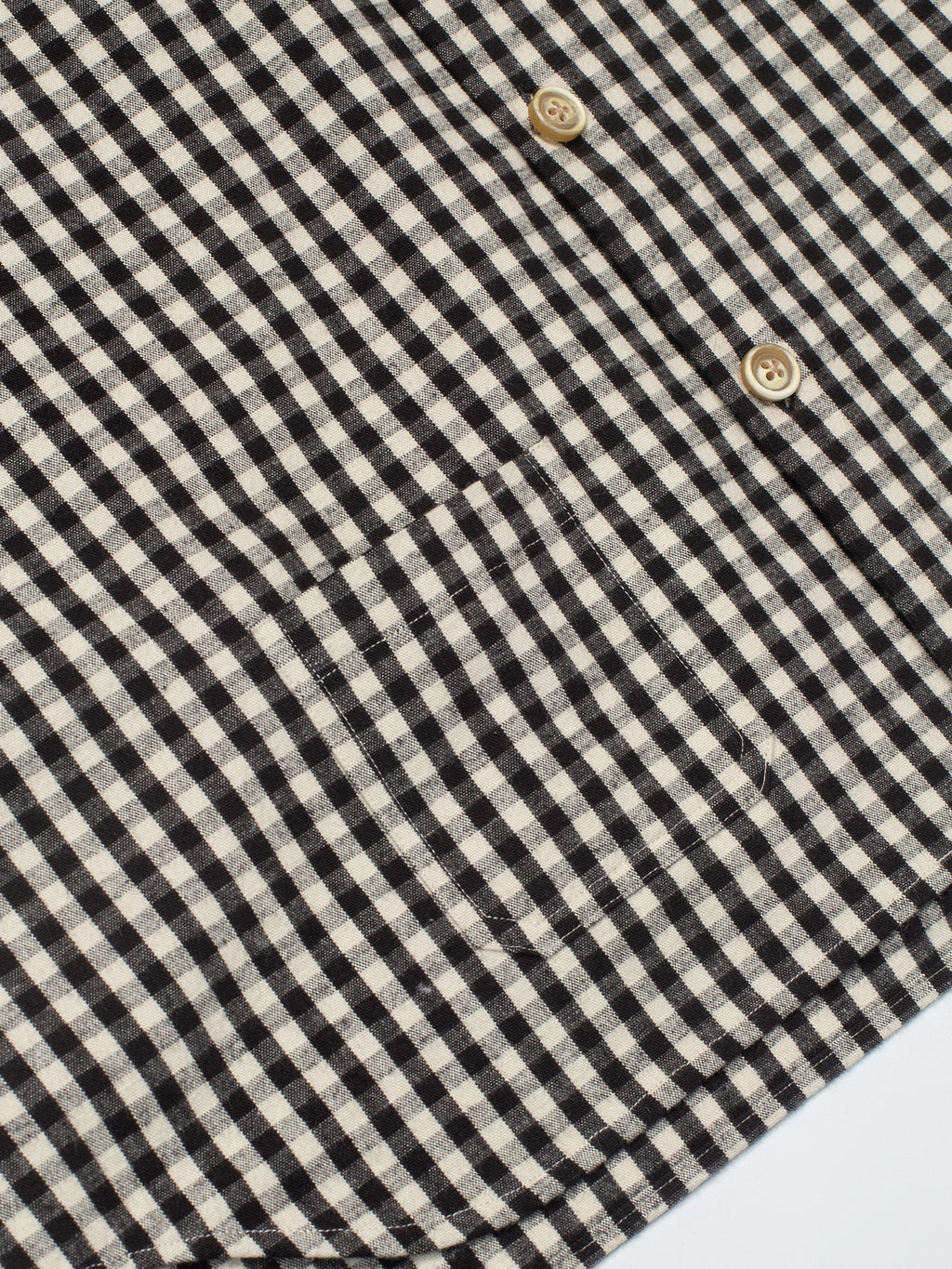 Black & White Small Plaid Flannel Shirt