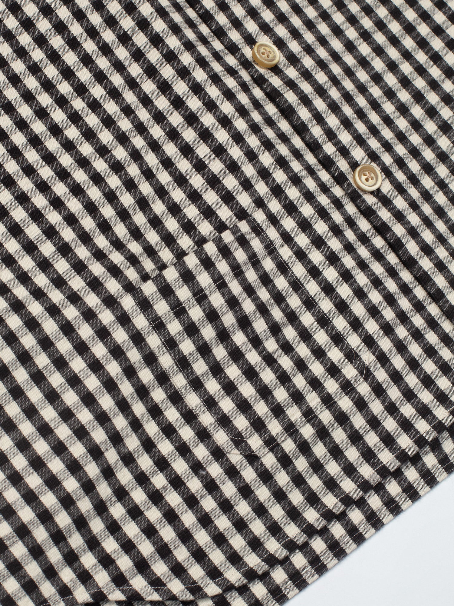 Black & White Small Plaid Flannel Shirt