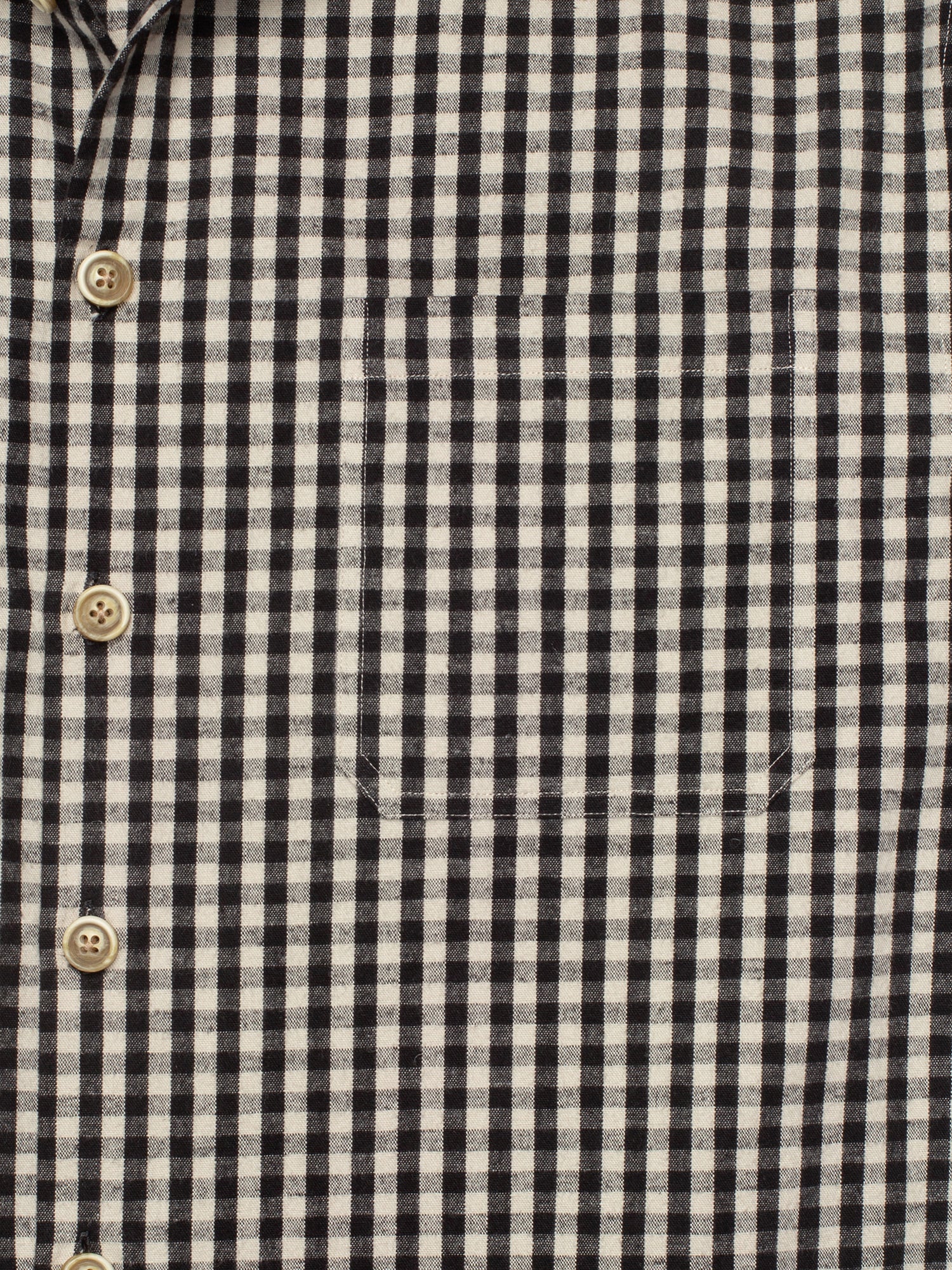 Black & White Small Plaid Flannel Shirt