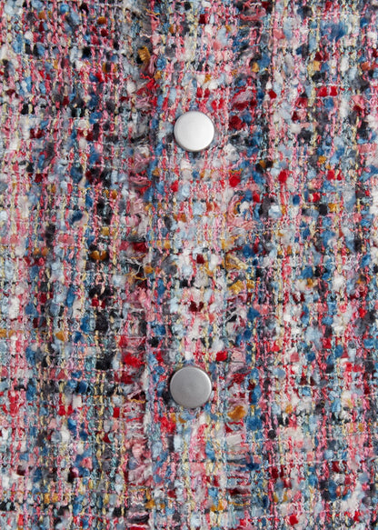 ライラックマルチカラーメランジオーバーサイズローカットツイードシャツ