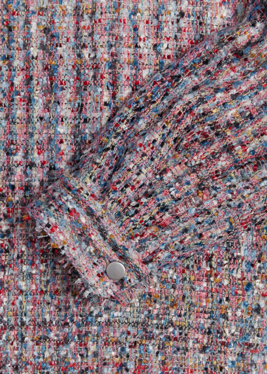 ライラックマルチカラーメランジオーバーサイズローカットツイードシャツ