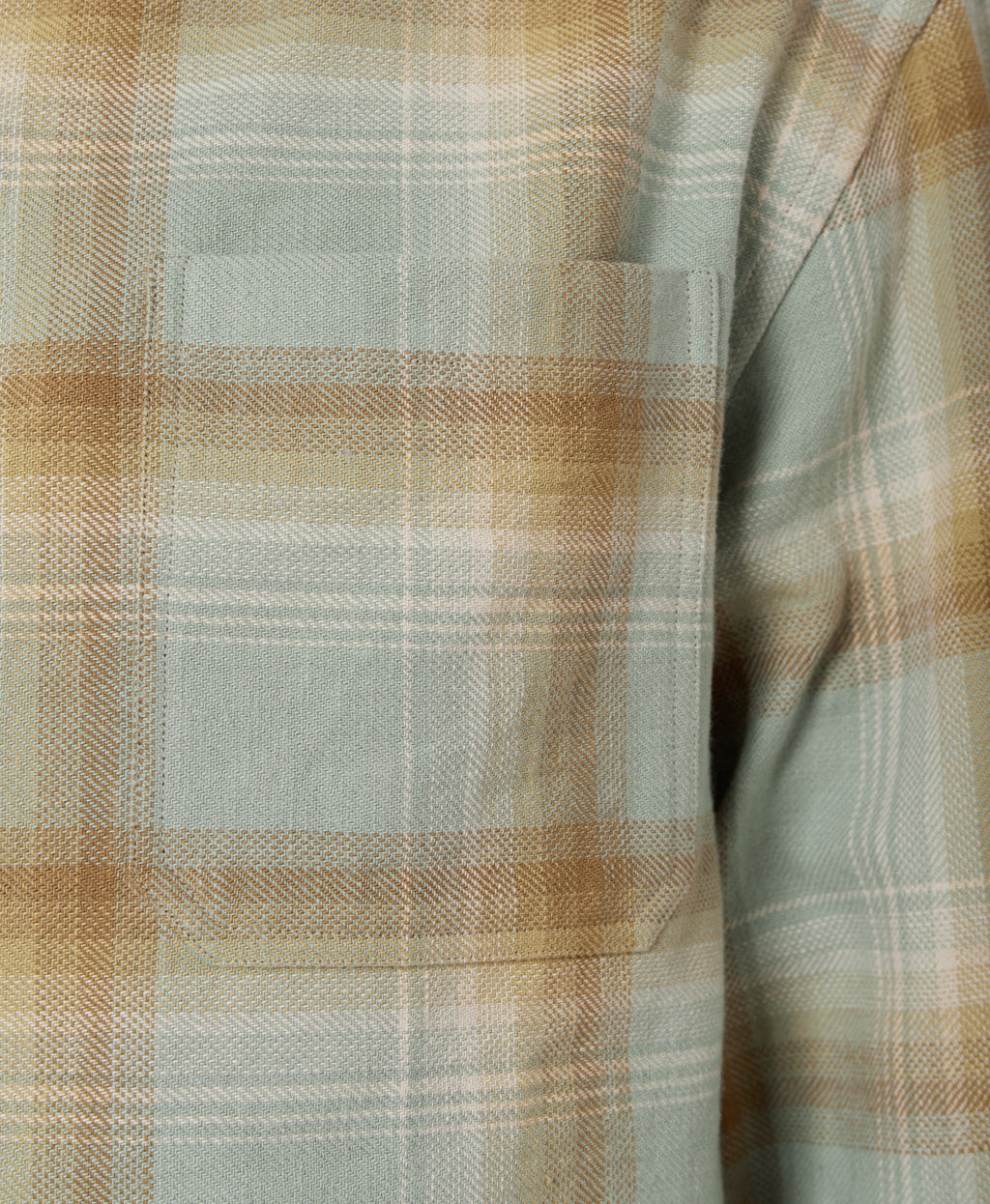 Slate Blue & Sand Plaid Flannel Shirt
