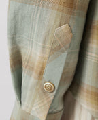 Slate Blue & Sand Plaid Flannel Shirt