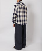 Navy & Bone Large Plaid Flannel Shirt