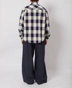 Navy & Bone Large Plaid Flannel Shirt
