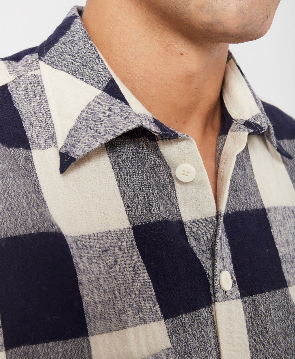 Navy & Bone Large Plaid Flannel Shirt