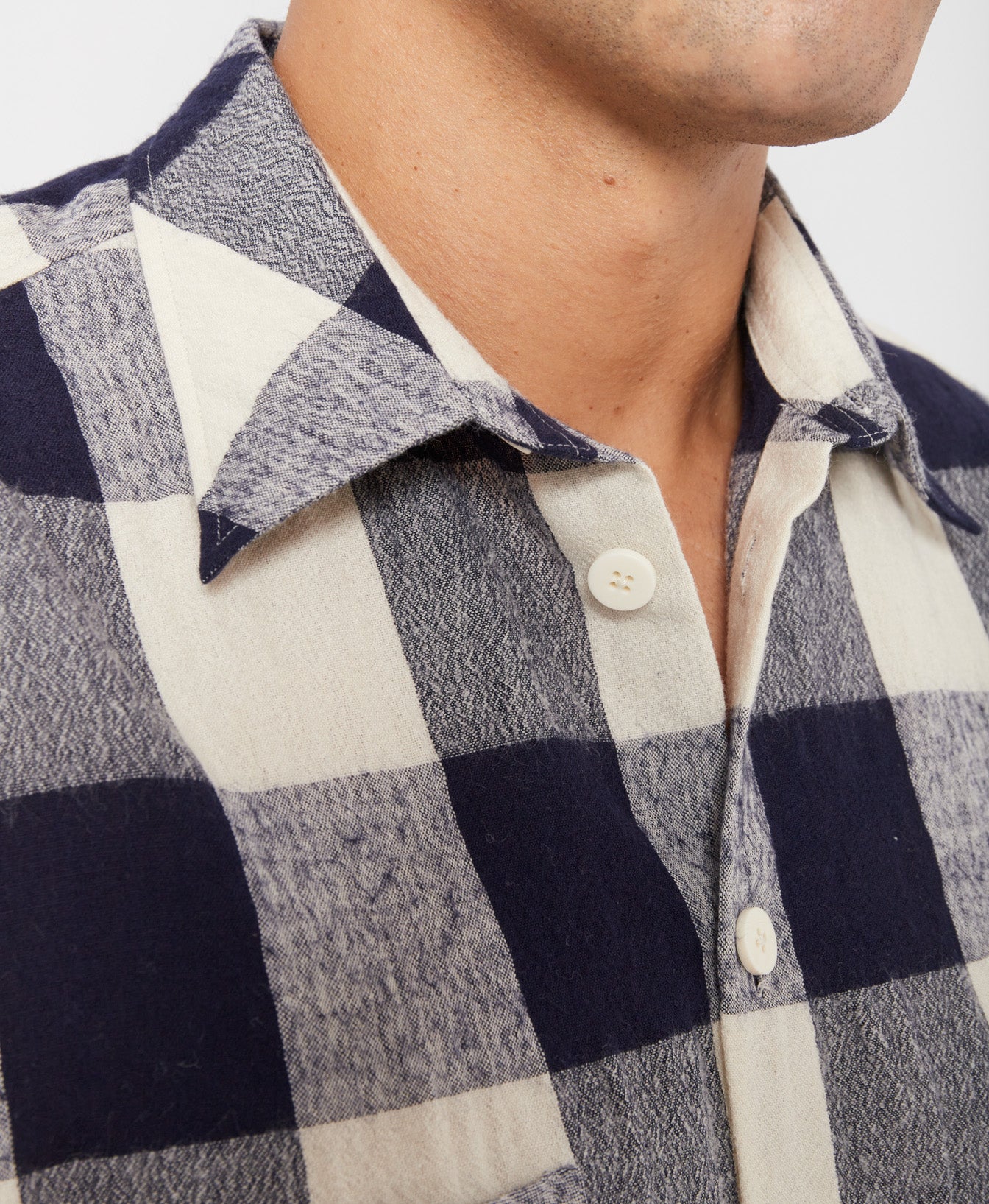 Navy & Bone Large Plaid Flannel Shirt