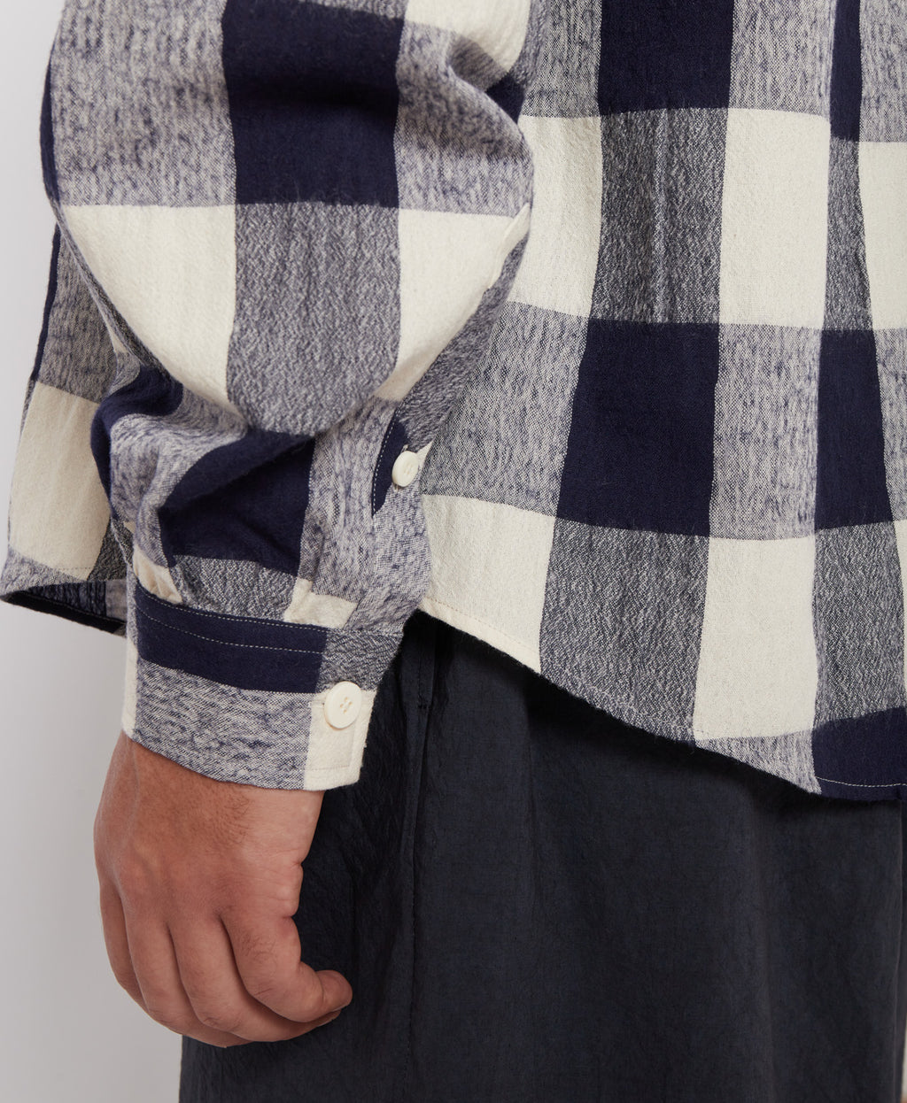 Navy & Bone Large Plaid Flannel Shirt