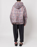 トロンプ・ルイユ ライラックツイード オーバーサイズ フード付きジャケット