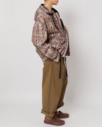 トロンプ・ルイユ ライラックツイード オーバーサイズ フード付きジャケット