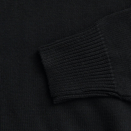 Caravaggio Black Cotton Mock Neck Sweater